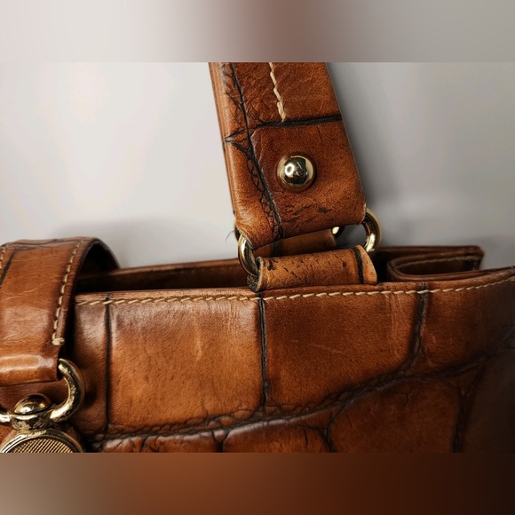 Dooney&Bourke Genuine Italian Leather Croc Embossed Pembrook AmelieTote Handbag - Picture 10 of 15